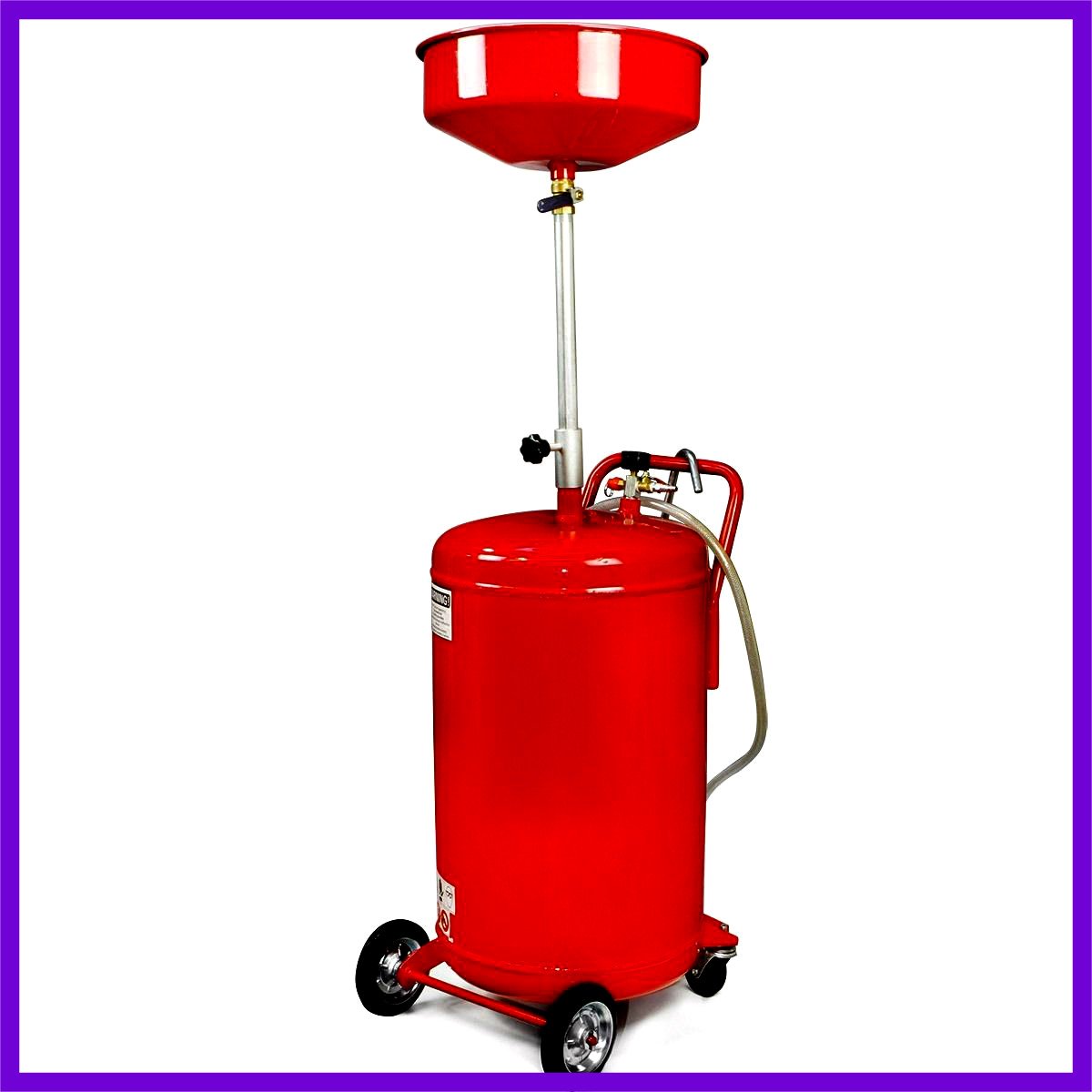 Portable Oil Drain Tank Container 20 Gallon Waste Air Operated Drainer Drainage Lift Auto