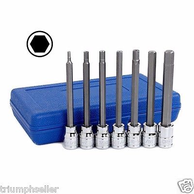GEARWRENCH 7 Pc. 3/8 In. Drive Long Ball End Hex Bit SAE Socket Set - Foto 1