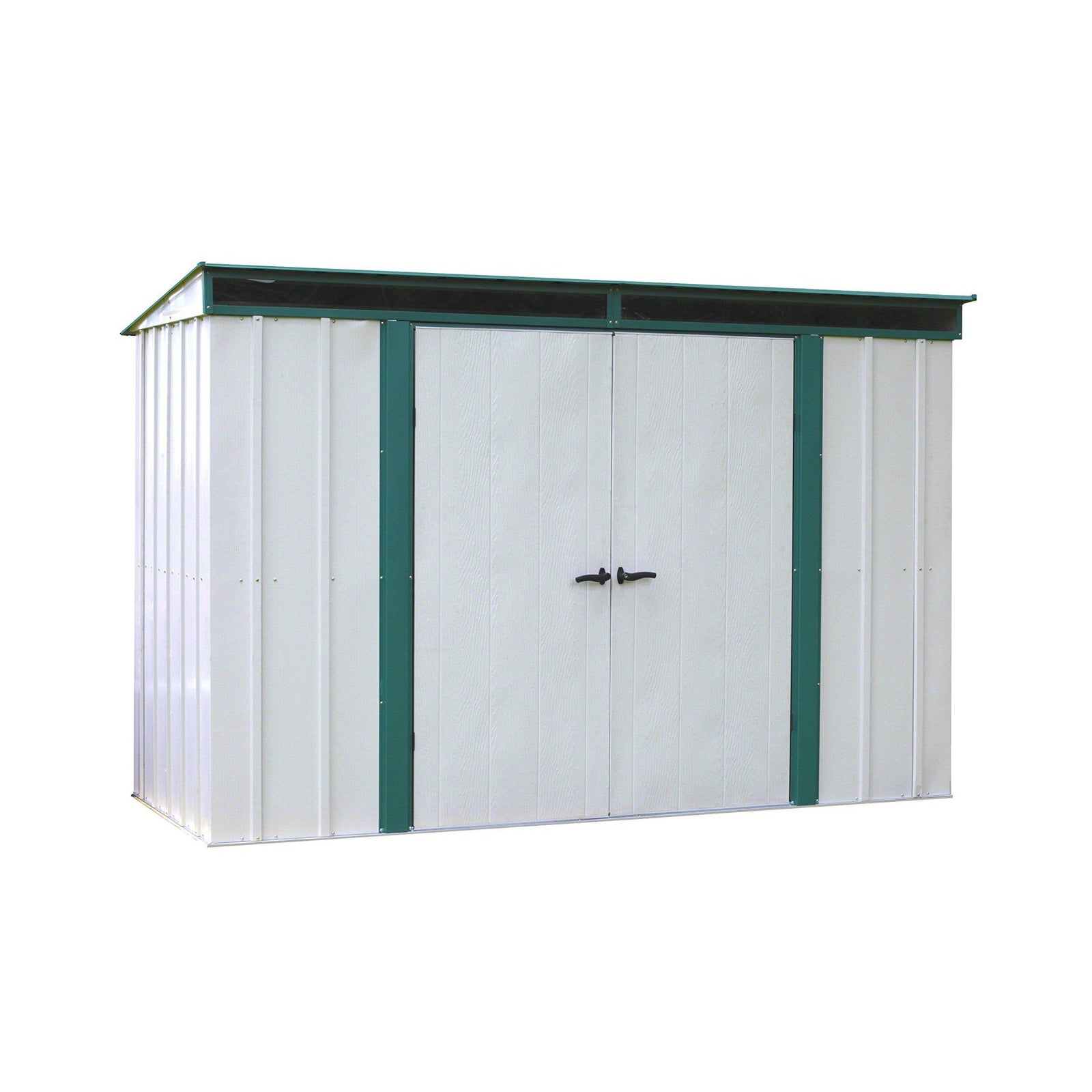 Arrow ELPHD104 Euro-Lite Steel Storage Pent Shed Green/Eggshell, 10' x 4', Meadow Green/Eggshell