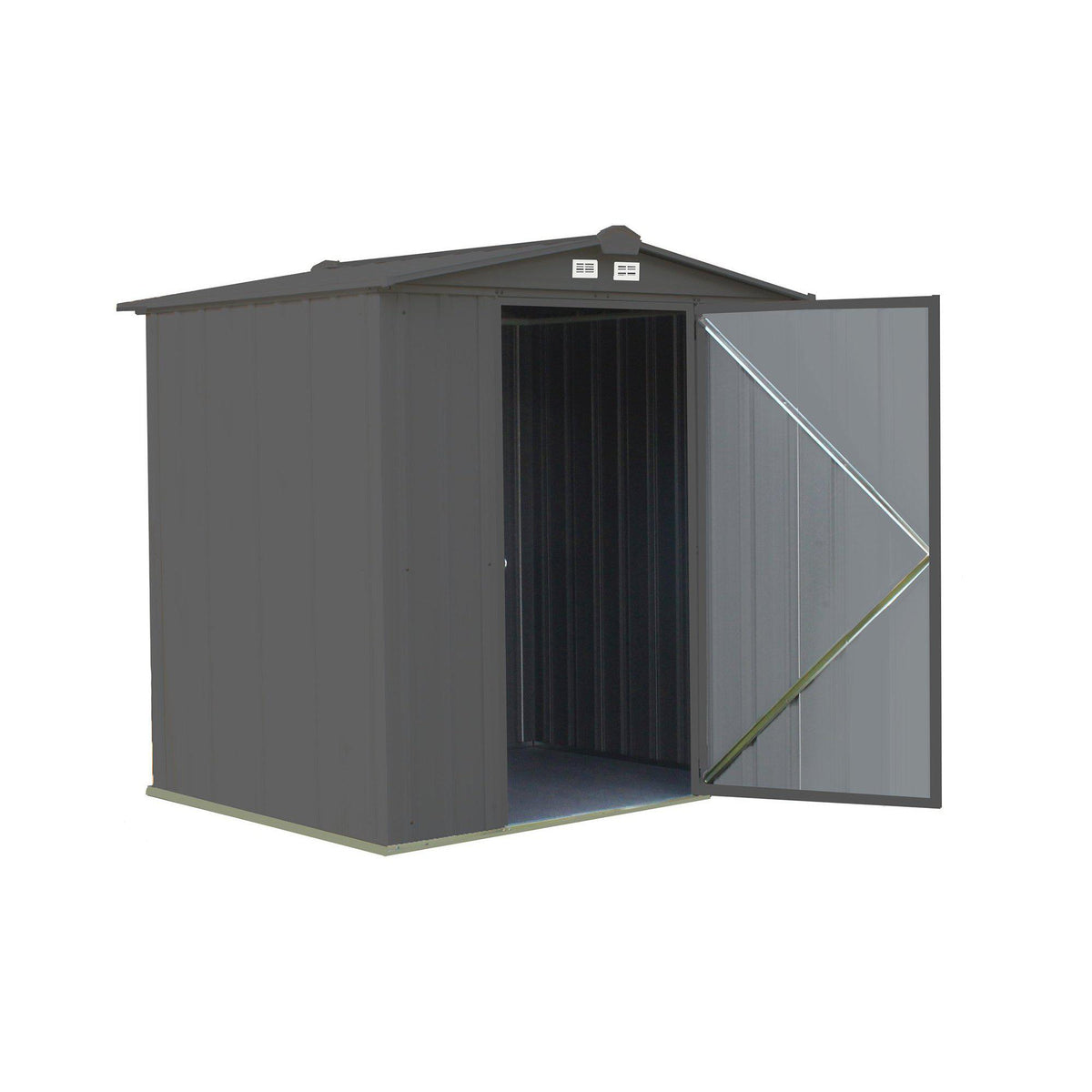Arrow EZEE Shed Low Gable Steel Storage Shed, Charcoal, 6 x 5 ft.