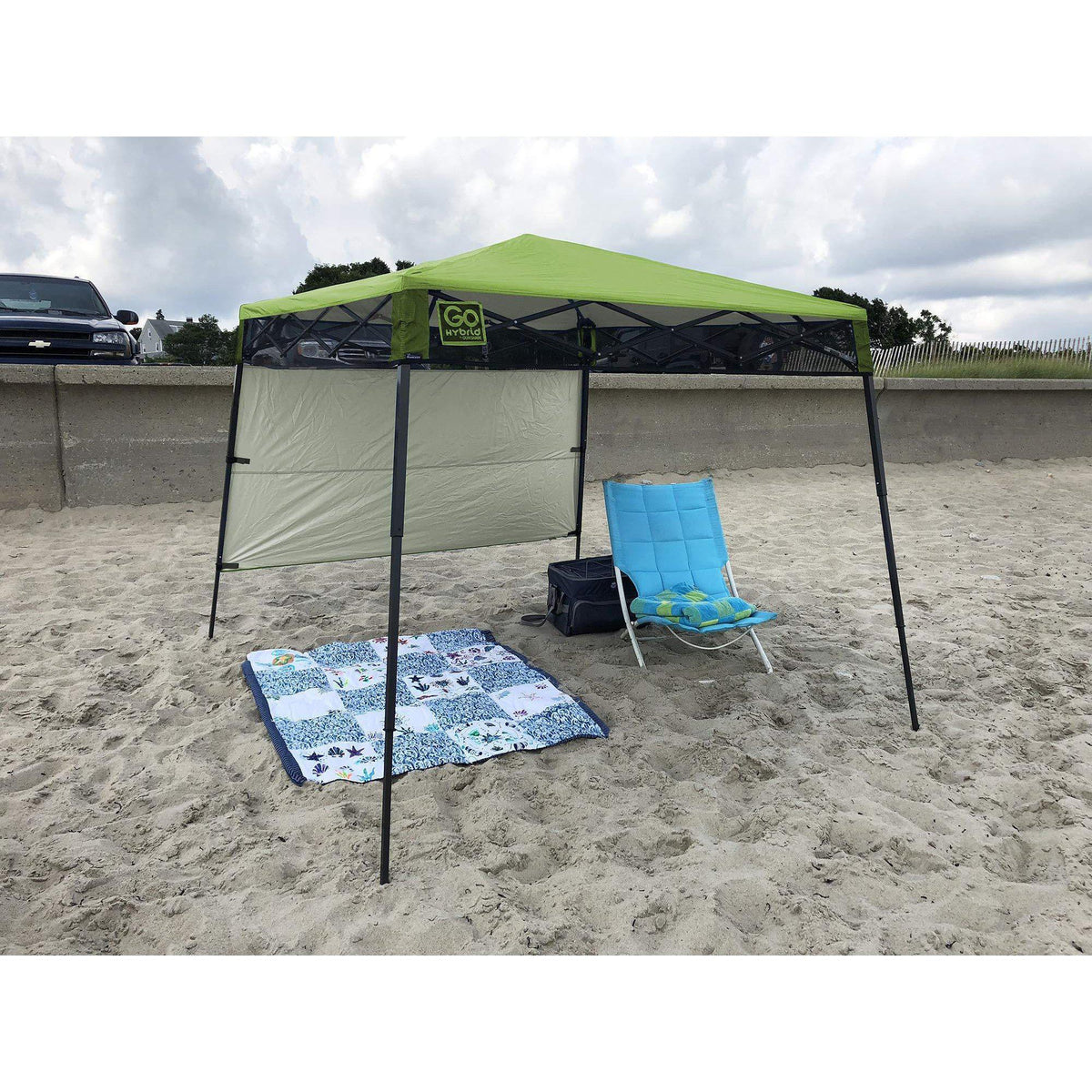 Quik Shade 7' x 7' Go Hybrid Pop-Up Compact and Lightweight Slant Leg Backpack Canopy