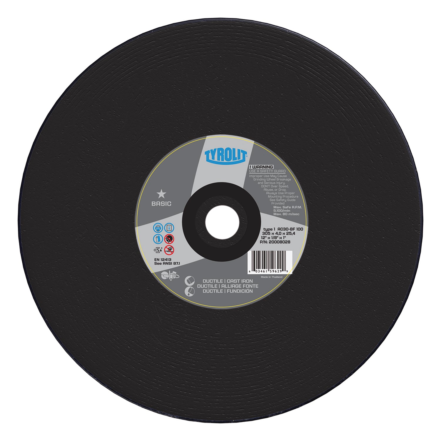 10PC 14" x 1/8" x UNV Tyrolit Abrasives BASIC Heavy Duty High Speed Gas & Portable Saw Wheel