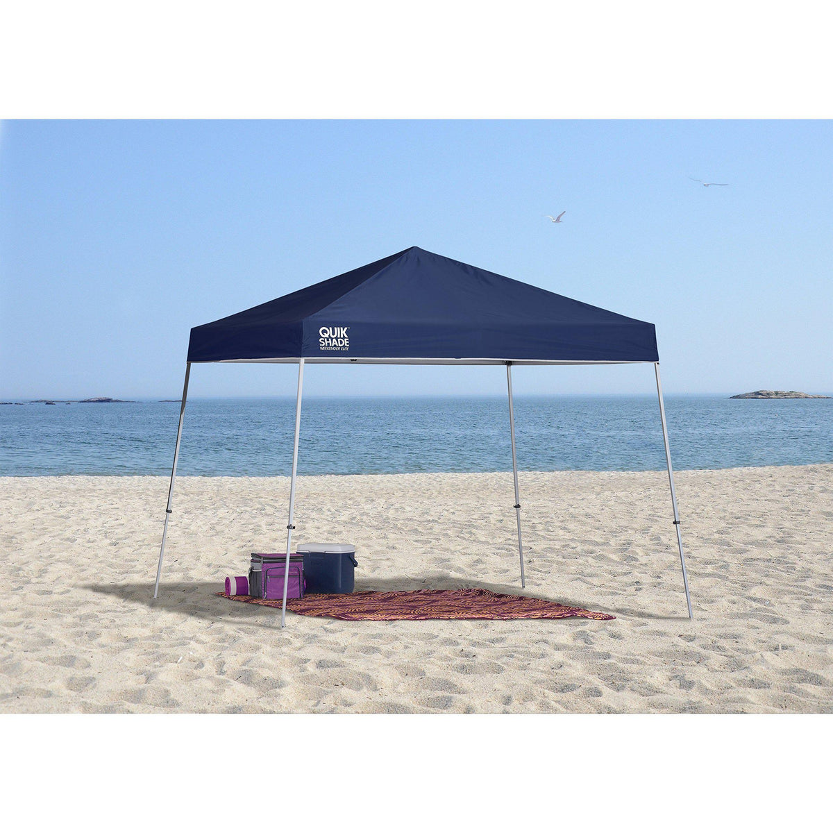 Quik Shade 10' x 10' Weekender Elite Slant Leg Outdoor Tent Instant Canopy with 81 Square Feet of Shade for 6-8 People Green