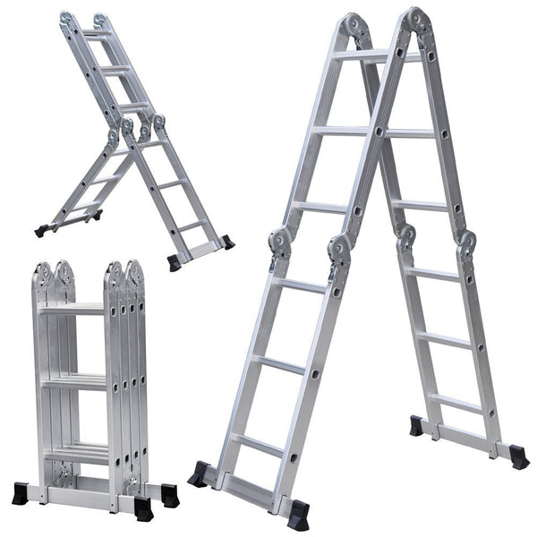 Multipurpose Multiple Position 12 Step Aluminum Folding Ladder ...