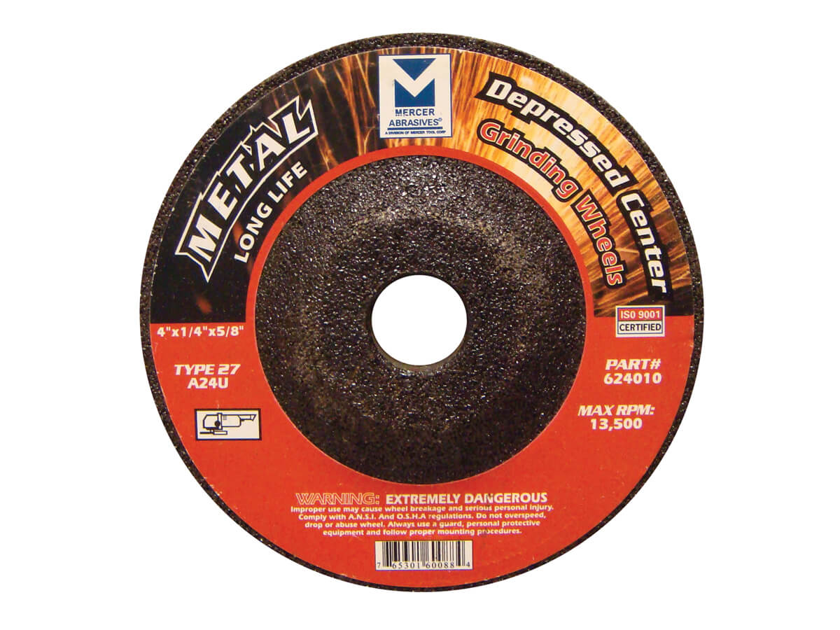 10 PACK TYPE 27 DEPRESSED CENTER GRINDING WHEELS  SINGLE GRIT 4" x 1/4" x 5/8"