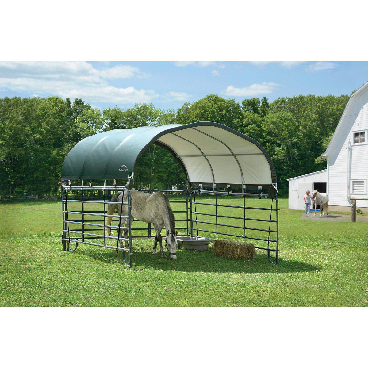 ShelterLogic Corral Shelter, Green, 12 x 12 (Corral Panels Not Included)