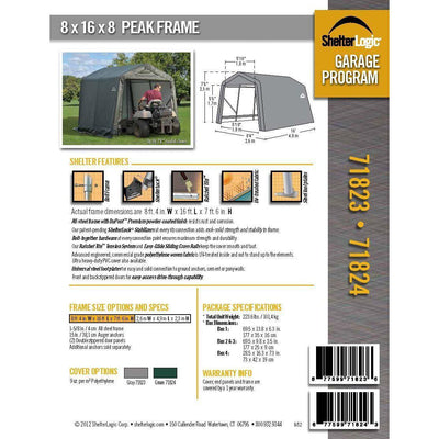 ShelterLogic 71824 Green 8'x16'x8' Peak Style Shelter