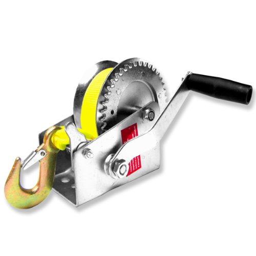 2000lb Manual Winch Hand Crank Strap Heavy Duty Winch ATV Rigging Trailer Boat