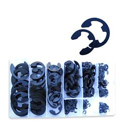 300pc E-Clip Assortment SAE Black Oxide Fastener Set Retaining Ring Kit TAIAE300
