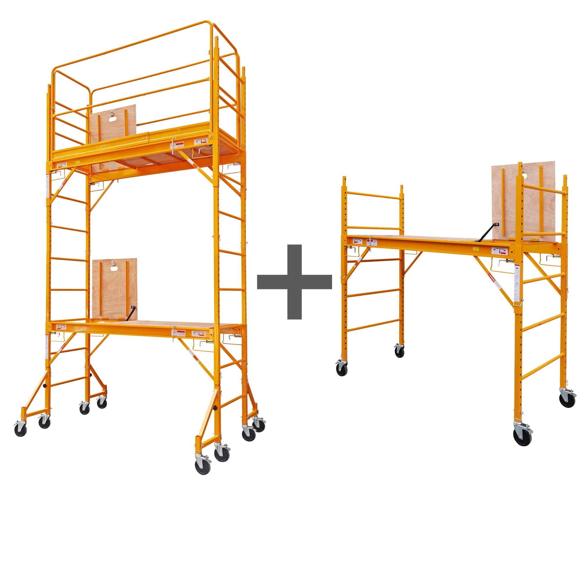 12 foot Hatch Platform Scaffold with safety rails and outiggers + 1- 6 Foot Scaffold
