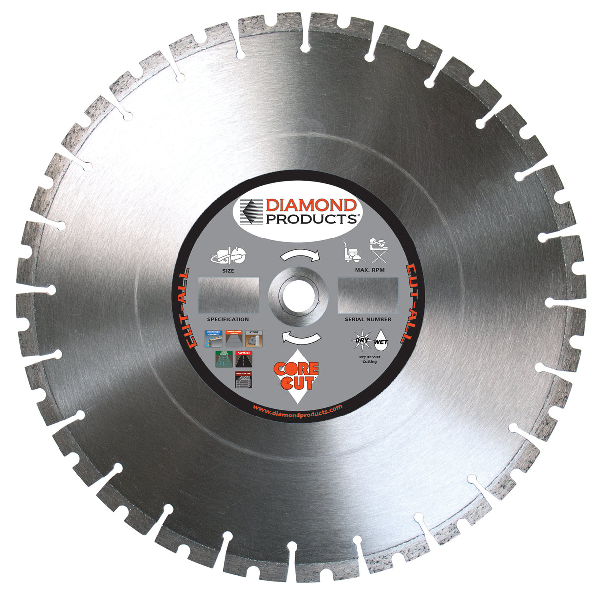 12" x .125 x UNV Heavy Duty Orange Cut-All High Speed Ultimate Blade with 1" and 20mm universal arbor