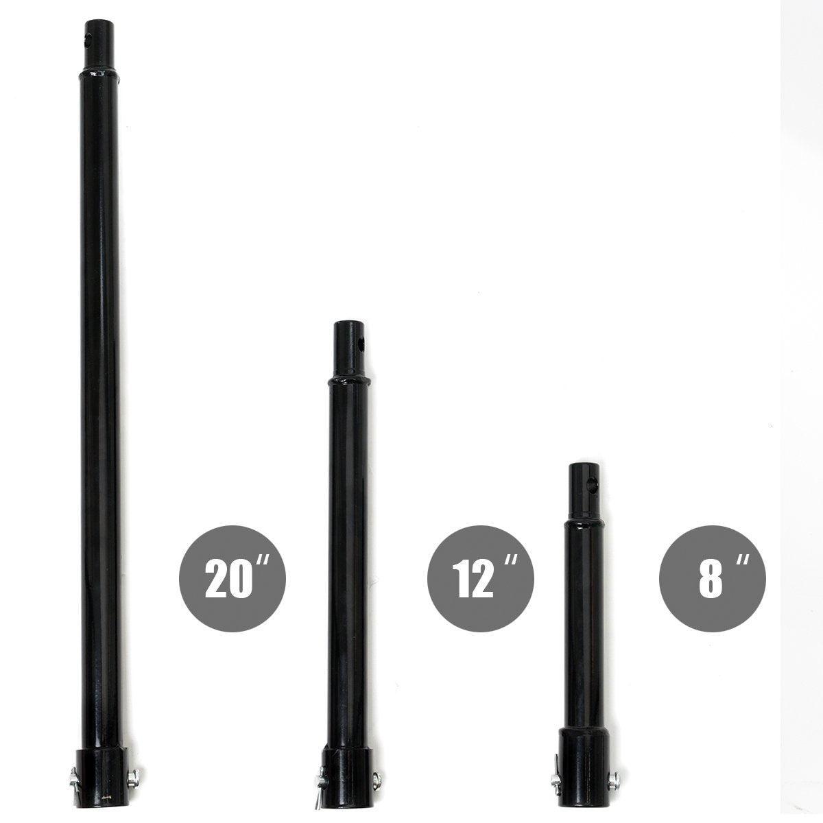 3 PC Post Hole digger Replacement Extension Auger Set 3/4" Shaft x 8",12",20" long