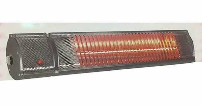 Silver Aluminum Electric 120-Volt Wall Mount Infrared Lamp Electric Patio Heater with remote control
