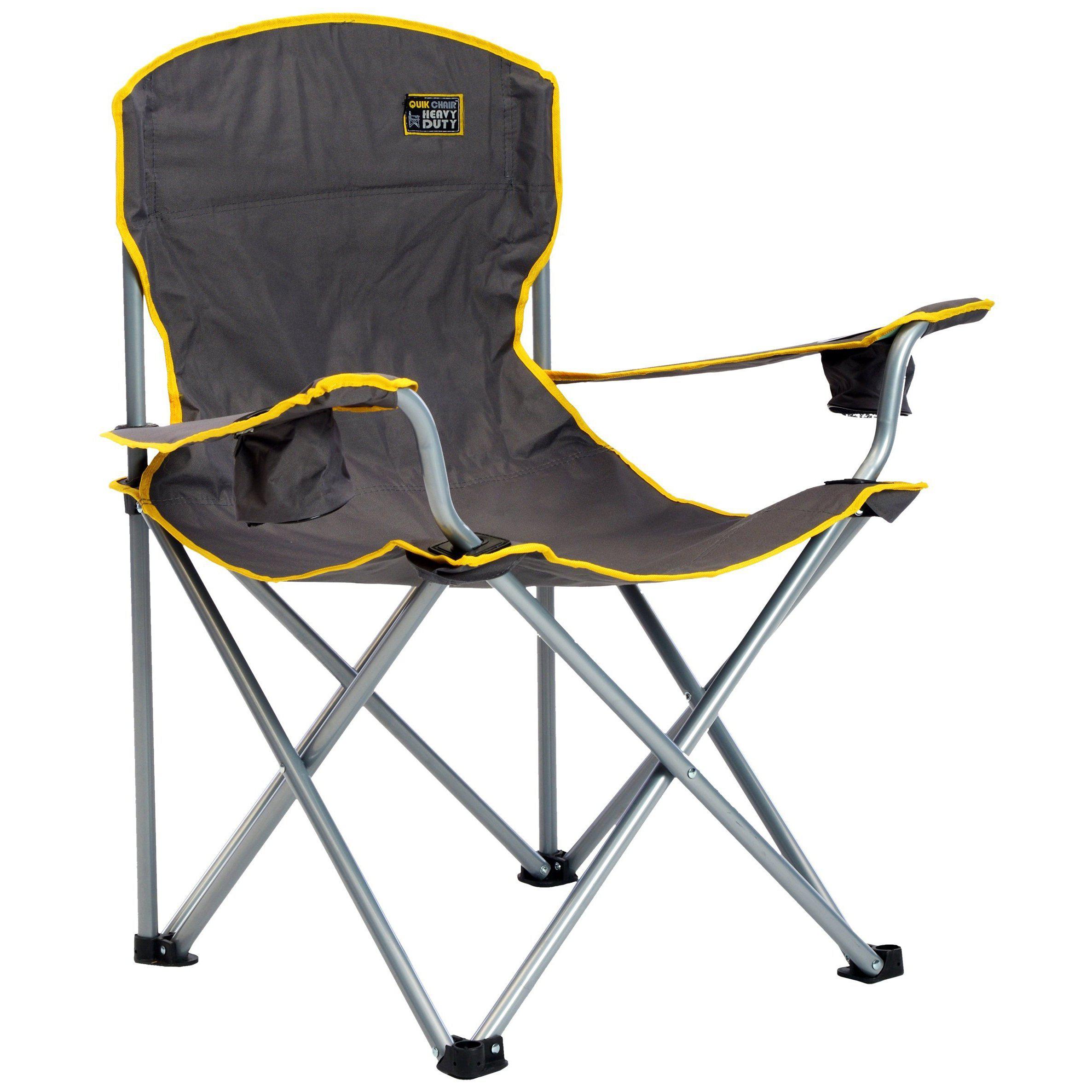 QuikShade 150239 Quik Chair Heavy Duty Folding Camp Chair Grey