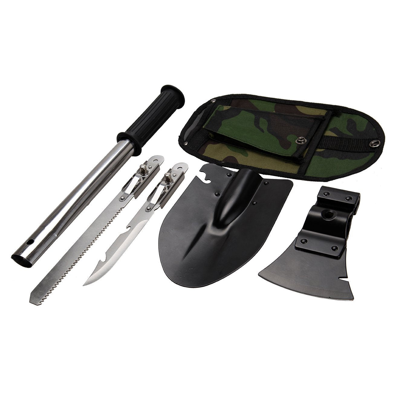 4 In 1 Emergency Camping Hiking Knife Shovel Axe Saw Gear Kit Tool Ultimate Function Emergency Camping Hiking Tools