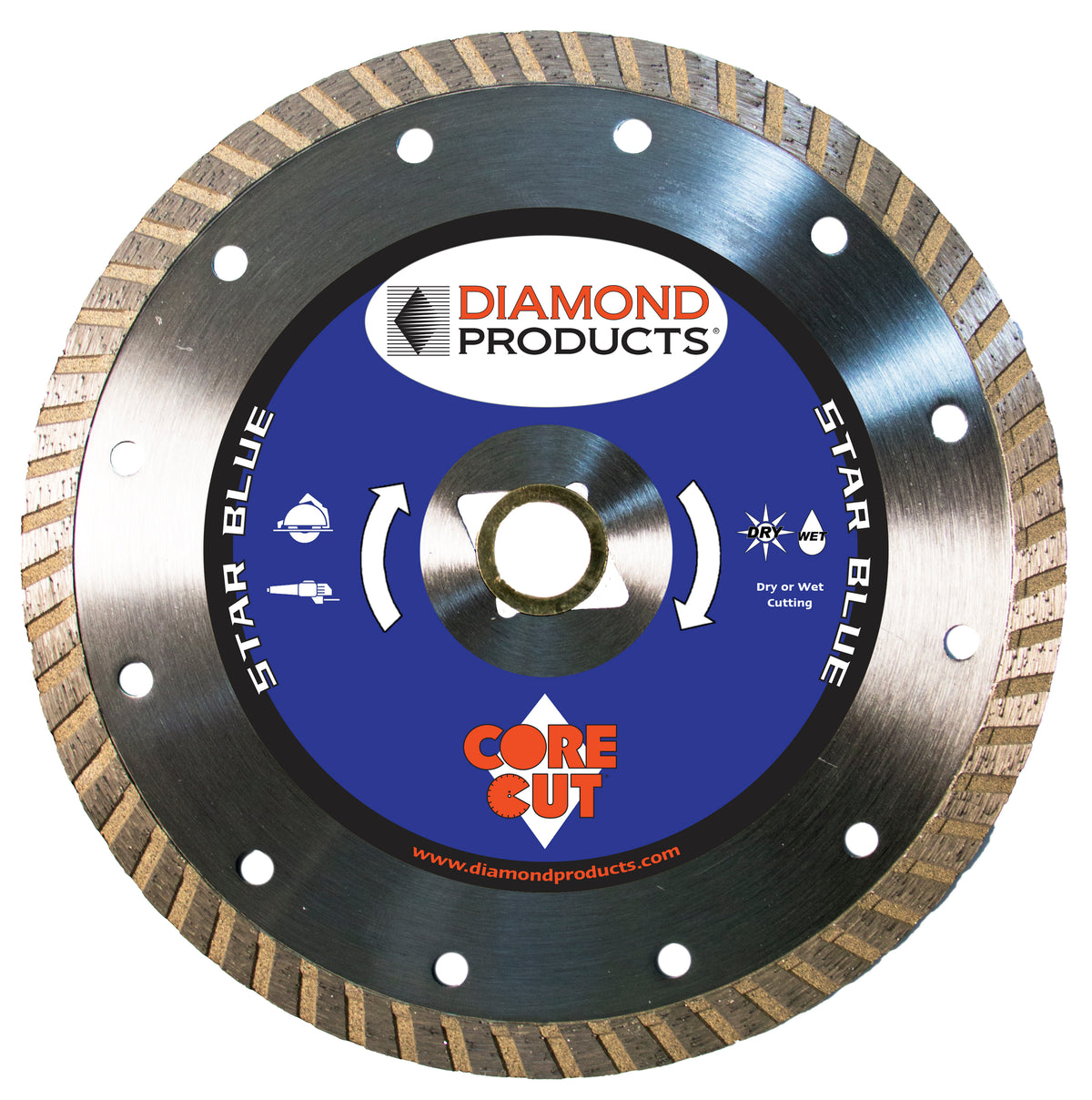 7" x .095" x <> 7/8" Star Blue Turbo Blade with diamond arbor and 7/8" (removable) bushing