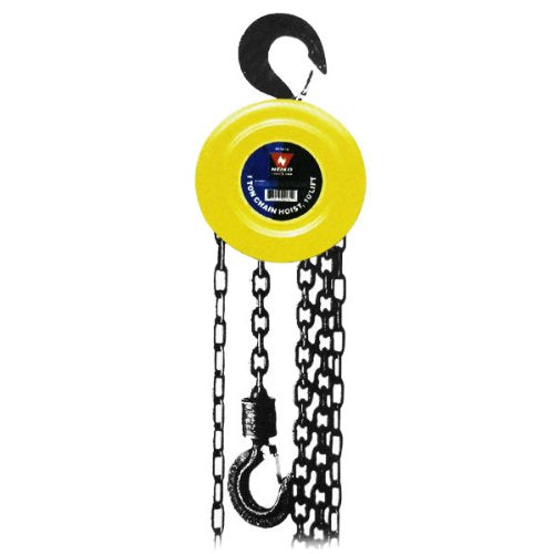 1-Ton Chain Hoist, 10 ft lift 1/4" Chain diam/ With Mechanical Load Brake