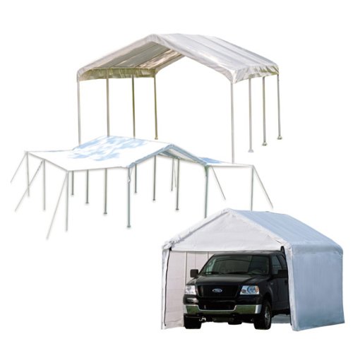 ShelterLogic MaxAP 3-in-1 Canopy with Enclosure and Extension Kits, White, 10 x 20 ft.