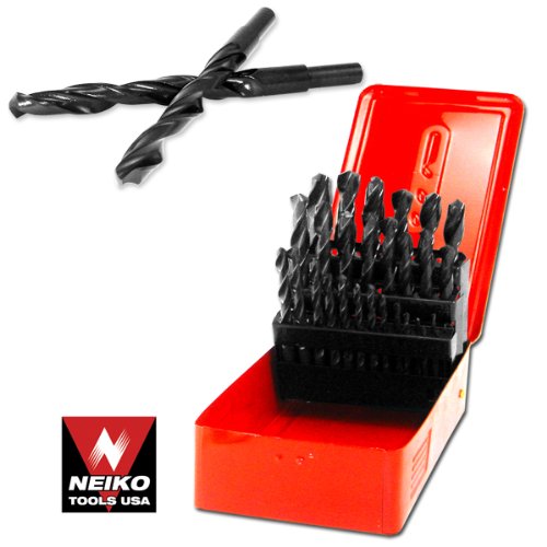 29pc Drill Bit HSS High Speed Steel w/ Metal Case & Organizer Set