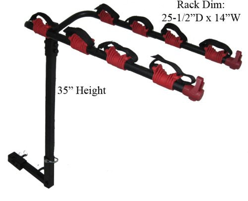 Hitch Mounted 4 Bike Rack Carrier 1-1/4' & 2" Hitch Receiver