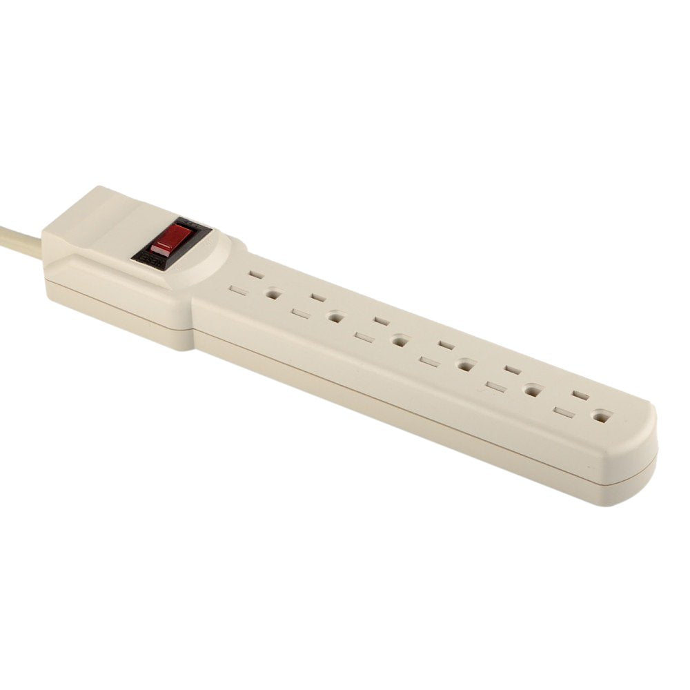 1.6 ft Power Strip with 6-Outlet, 3-Prung and 15 Amp Circuit Breaker