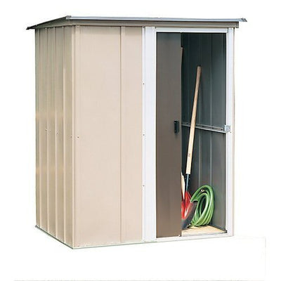 Arrow Brentwood Pent Roof Steel Storage Shed, Coffee/Taupe/Eggshell, 5 x 4 ft.