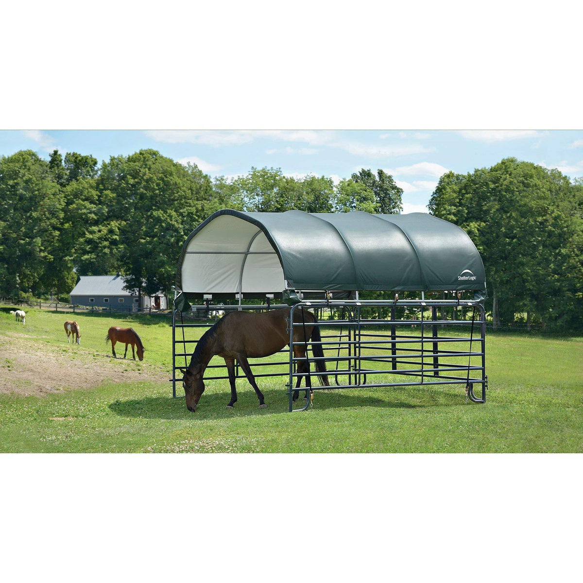 ShelterLogic Corral Shelter, Green, 12 x 12 (Corral Panels Not Included)