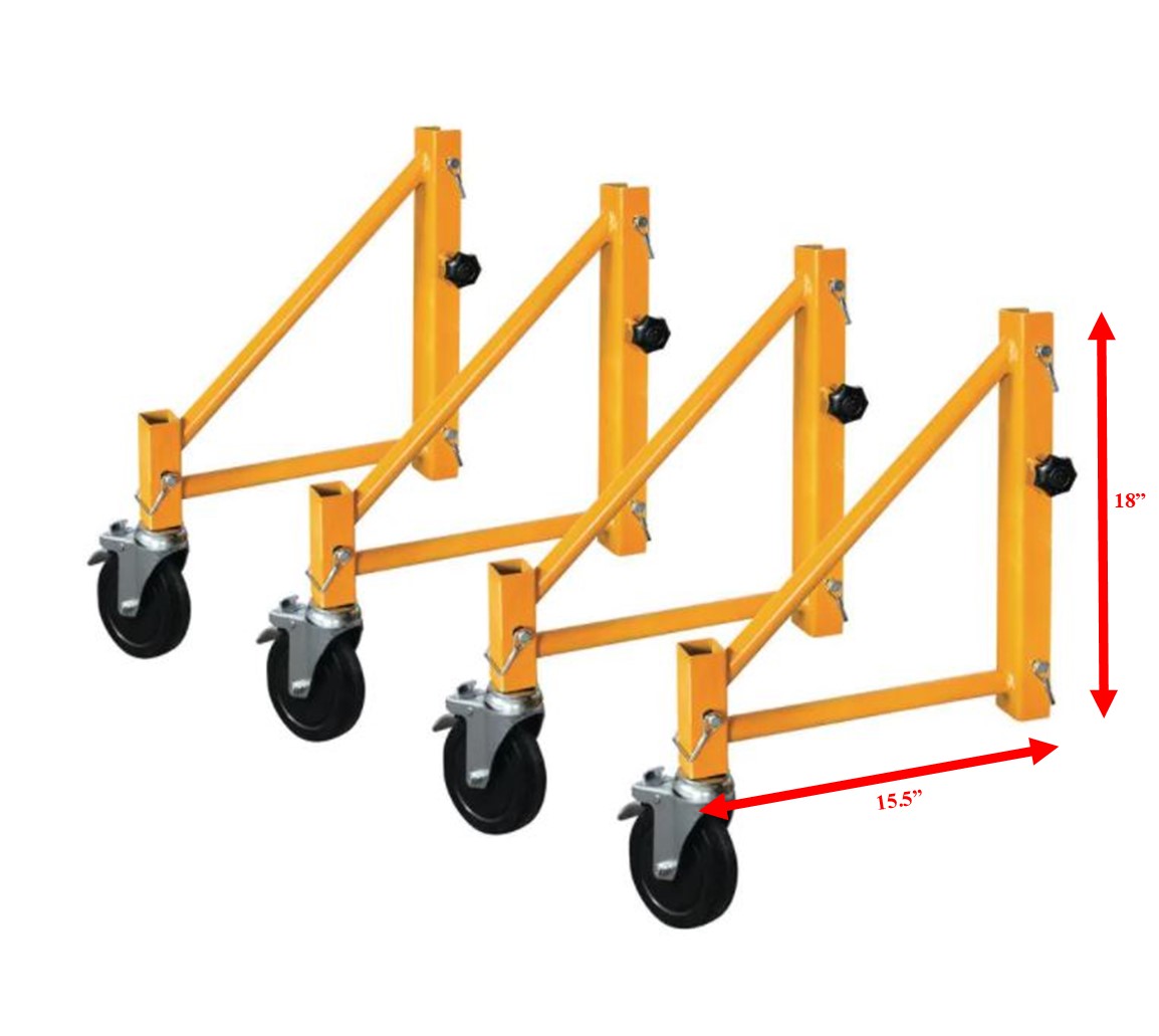 Scaffold Outriggers 18" with Casters and Pins 4 pack