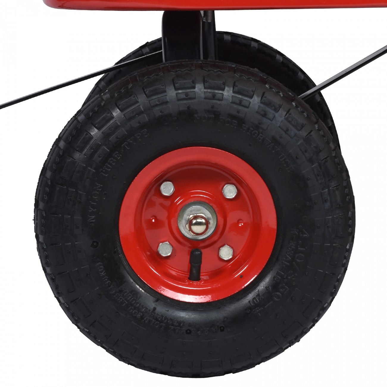 Giantex All Terrain Kids Wagon - Wood Railing Garden Cart With Air Tires, 330lb Capacity