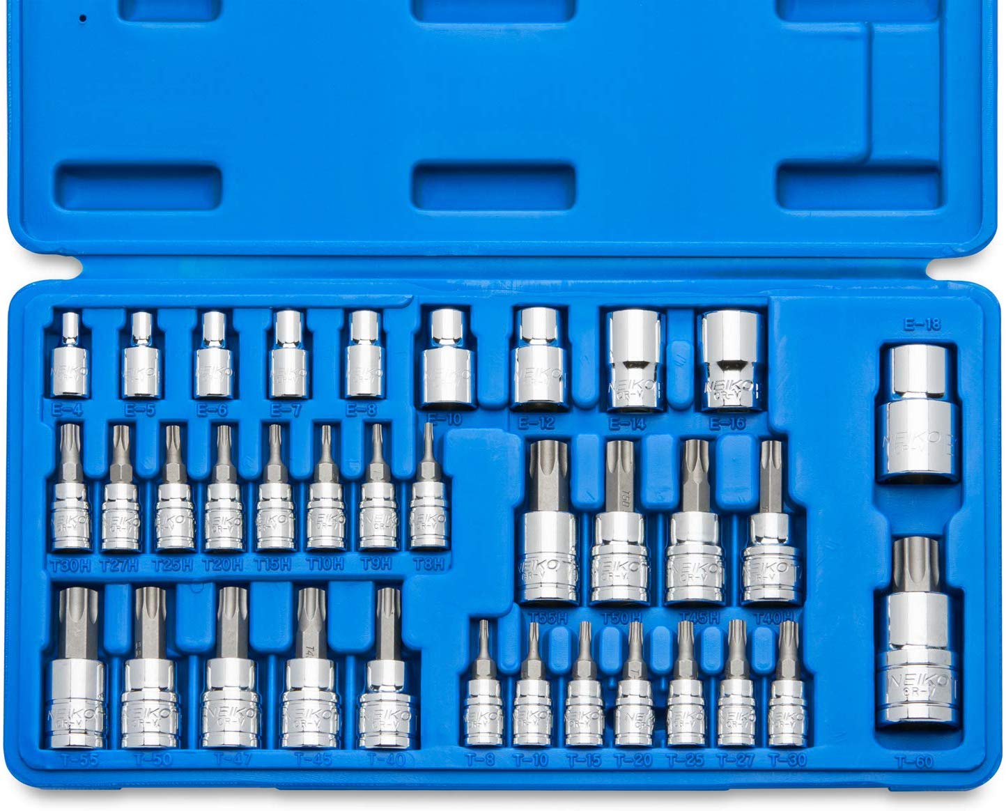 External Torx Socket Bit | 35pc E Tamper Proof Security Star Female 1/4 3/8 1/2