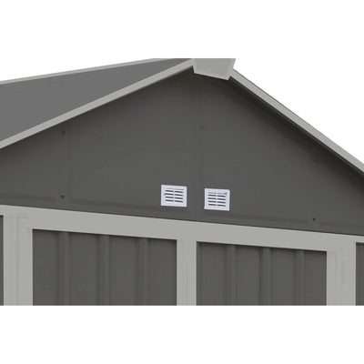 Arrow EZEE Shed High Gable Steel Storage Shed, Charcoal/Cream Trim, 8 x 7 ft.