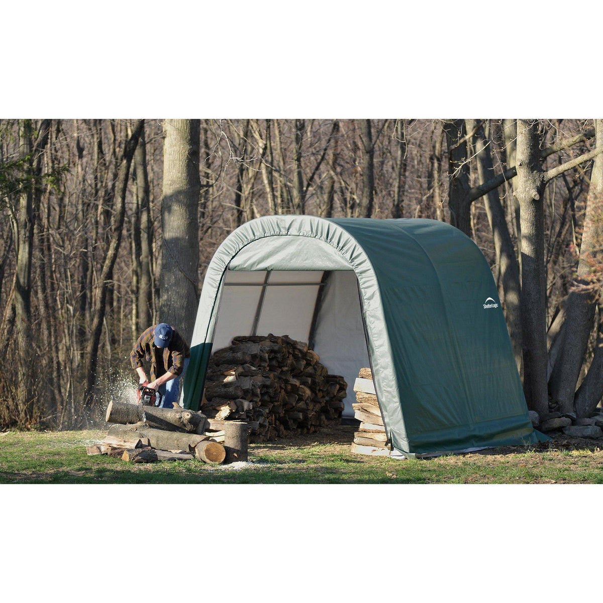 ShelterLogic 77814 Green 10'x12'x8' Round Style Shelter