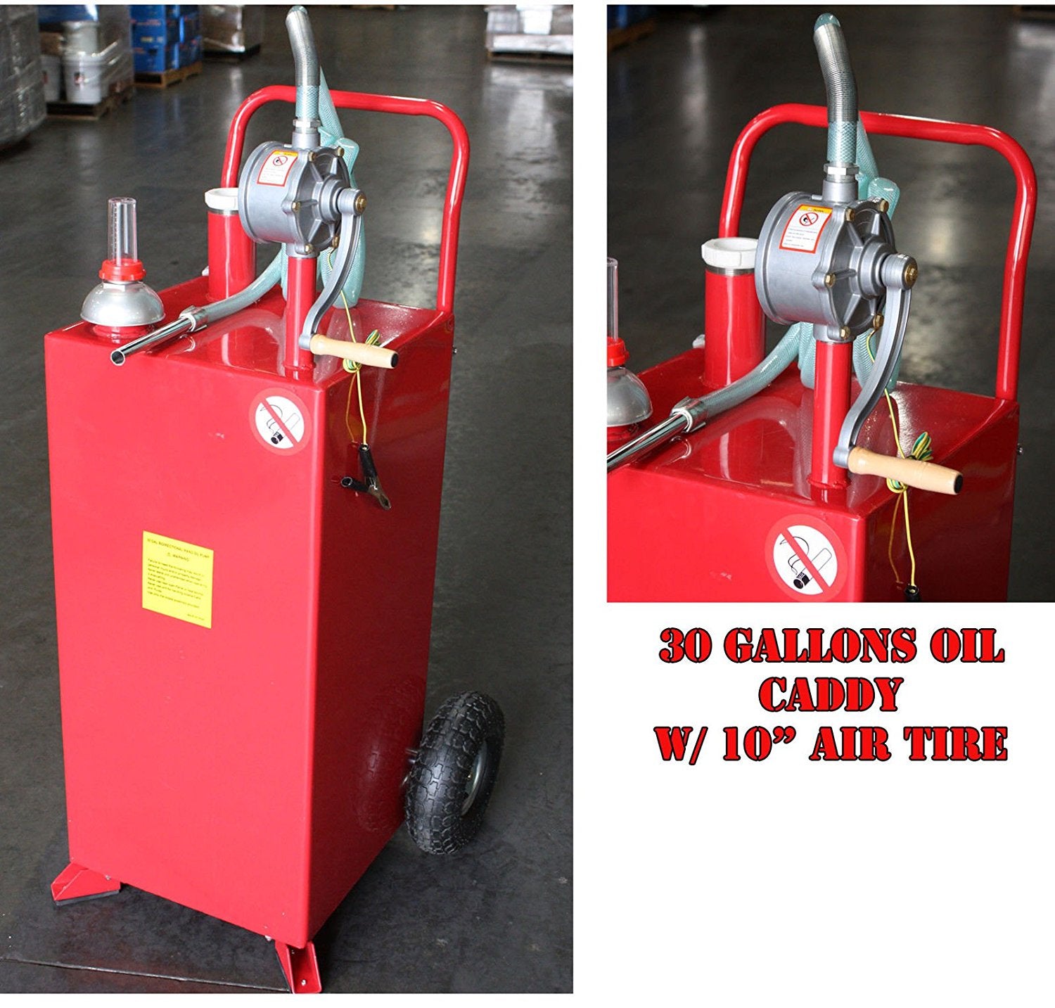 30 Gallon Gas Oil Diesel Fluid Caddy Transfer Tank Bidirectional w/ Rotary Pump