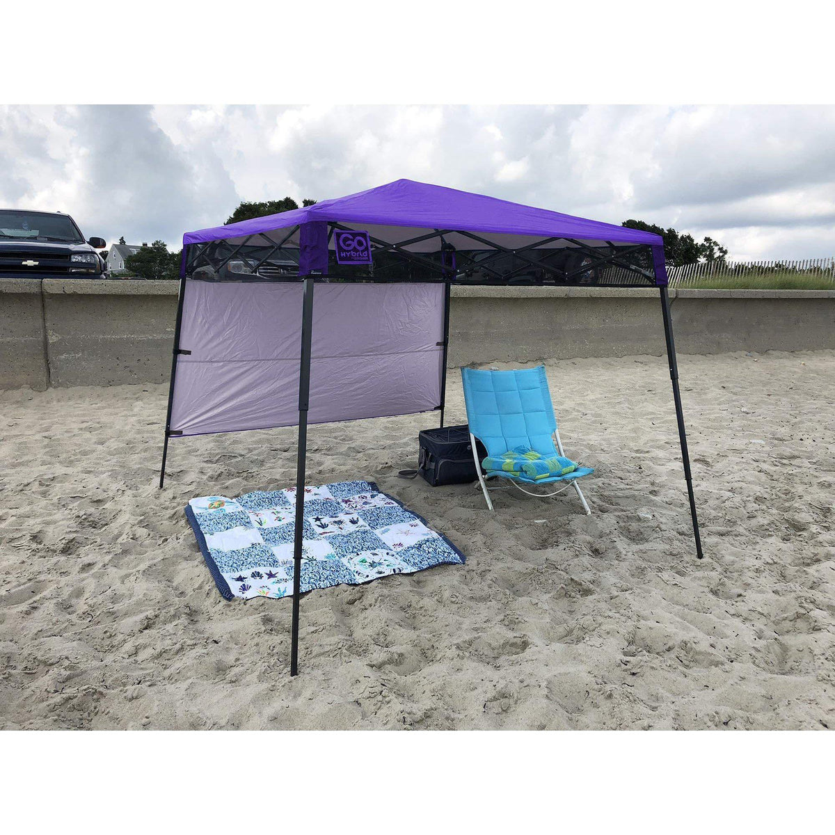 Quik Shade 7' x 7' Go Hybrid Pop-Up Compact and Lightweight Slant Leg Backpack Canopy