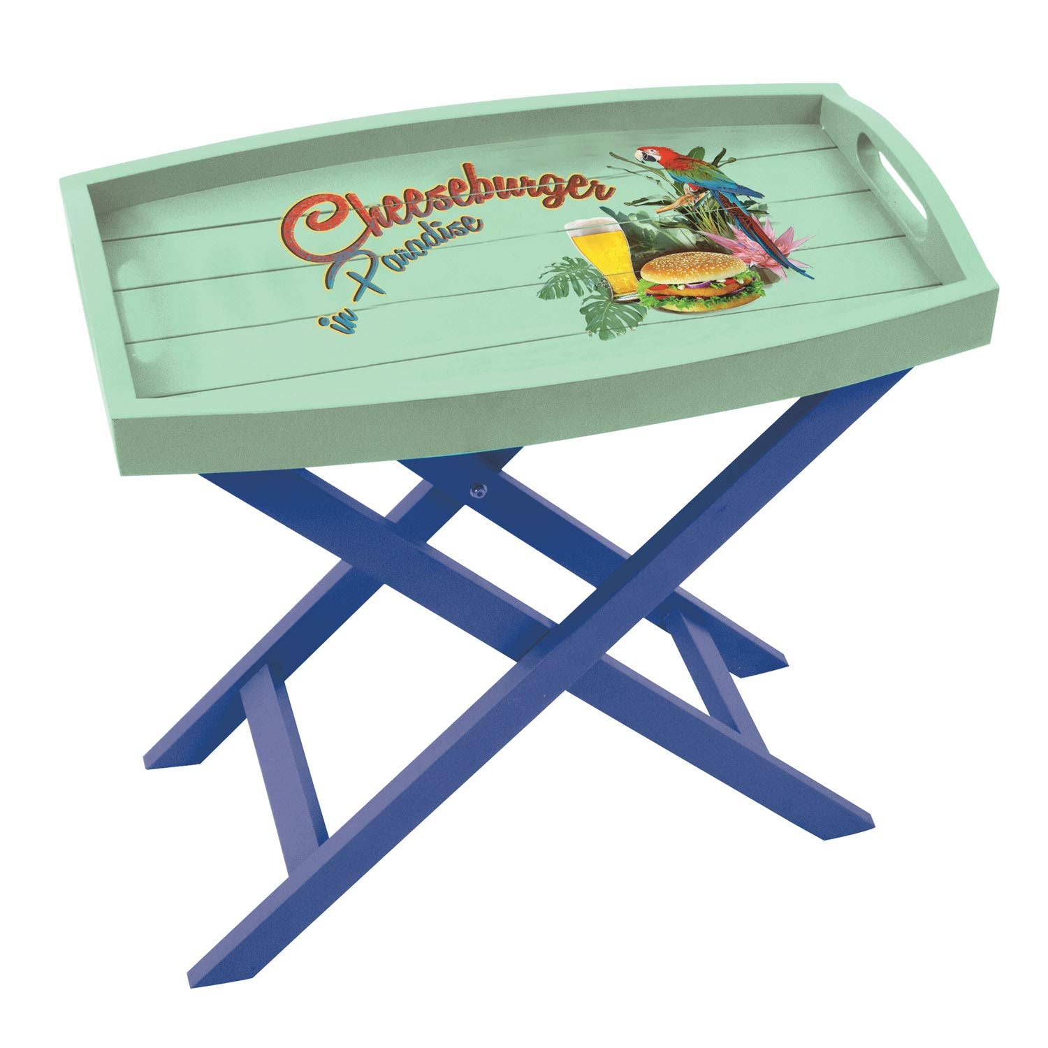 Margaritaville "Cheeseburger in Paradise Outdoor Butler Tray Table - Light Green