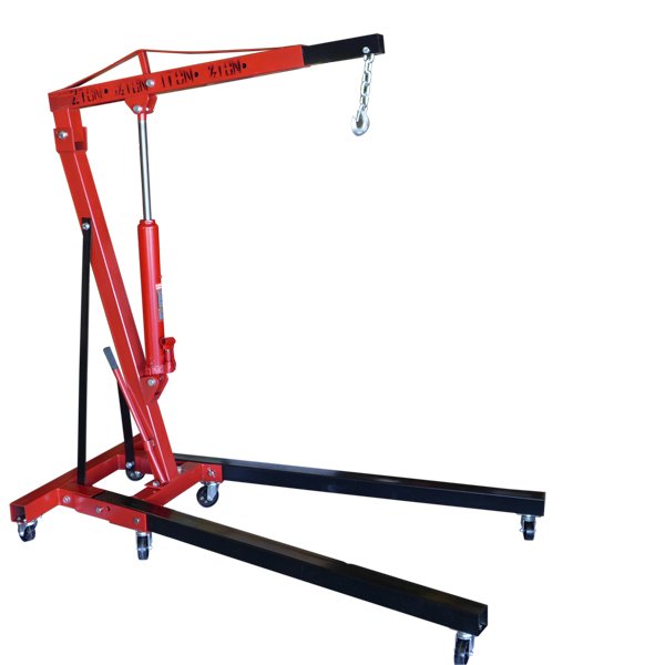 2 TON Hydraulic Folding Cherry Picker Engine Shop Crane Lift With 8 TON Ram Jack
