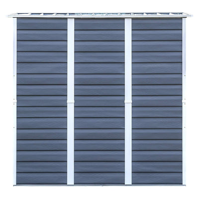 Arrow SBS64 Shed-in-a-Box Compact Galvanized Steel Storage Shed with Pent Roof, 6'x4', Charcoal