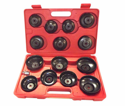 14 pc Oil Filter Cup Set Wrench W / 3 Jaws Oil filter Remover Installer Tool Kit Set
