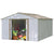 Arrow Oakbrook High Gable Steel Storage Shed, Eggshell/Taupe, 10 x 14 ft.