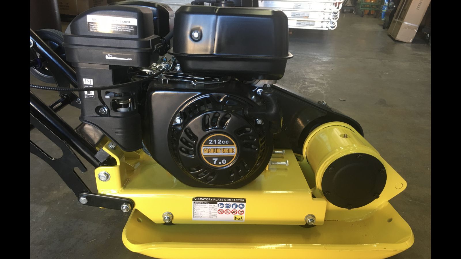 7.0 Hp Gasoline Plate Compactor Walk Behind Tamper Heavy Duty 4 Stroke Vibrate with Water Tank