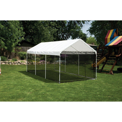ShelterLogic MaxAP 2-in-1 Canopy with Screen Kit, White, 10 x 20 ft.