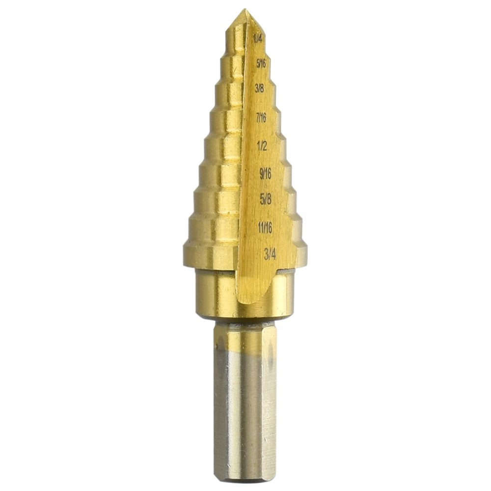 Step Drill 1/4"-3/4"  inch Titanium Bit 1/16"  Increments