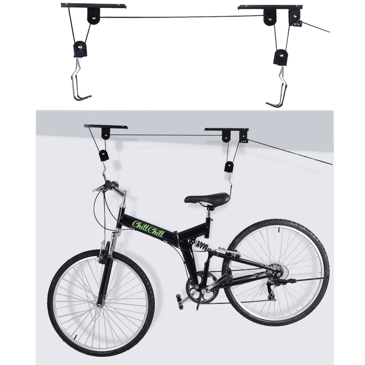 Bicycle Lift | Bike Ceiling Mount Pulley Hoist Rack Garage Storage Hoo
