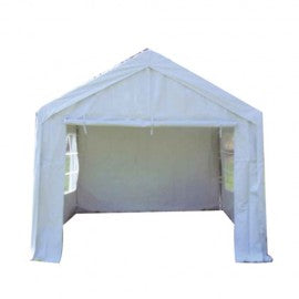 10Ft X 20Ft X 1-1/4" Carport Canopy Set Garage Style w/Heavy Duty White Tarp