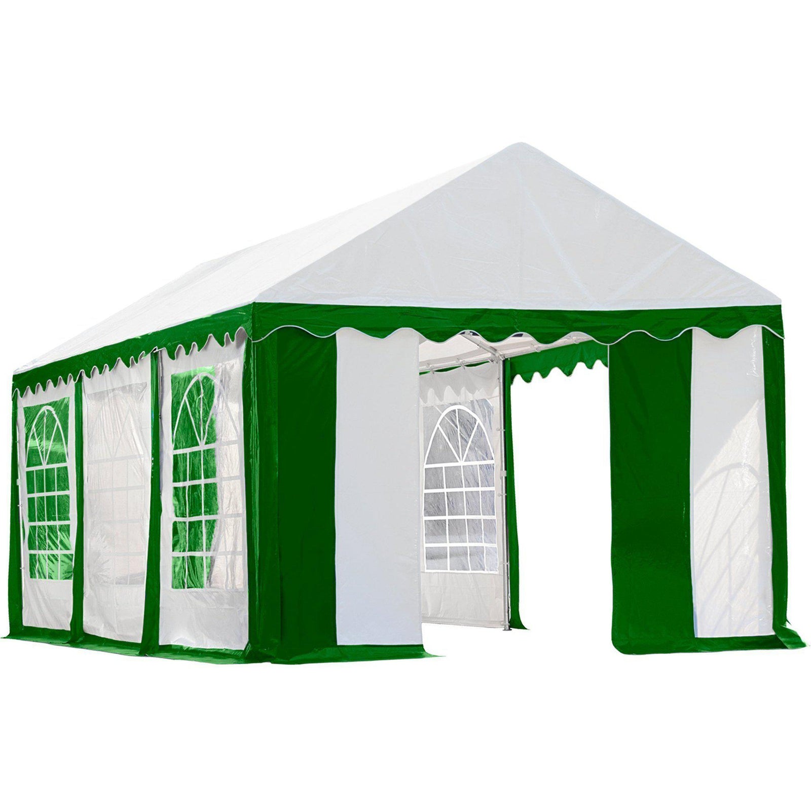 ShelterLogic Party Tent with Enclosure Kit, Green/White, 10 x 20 ft.