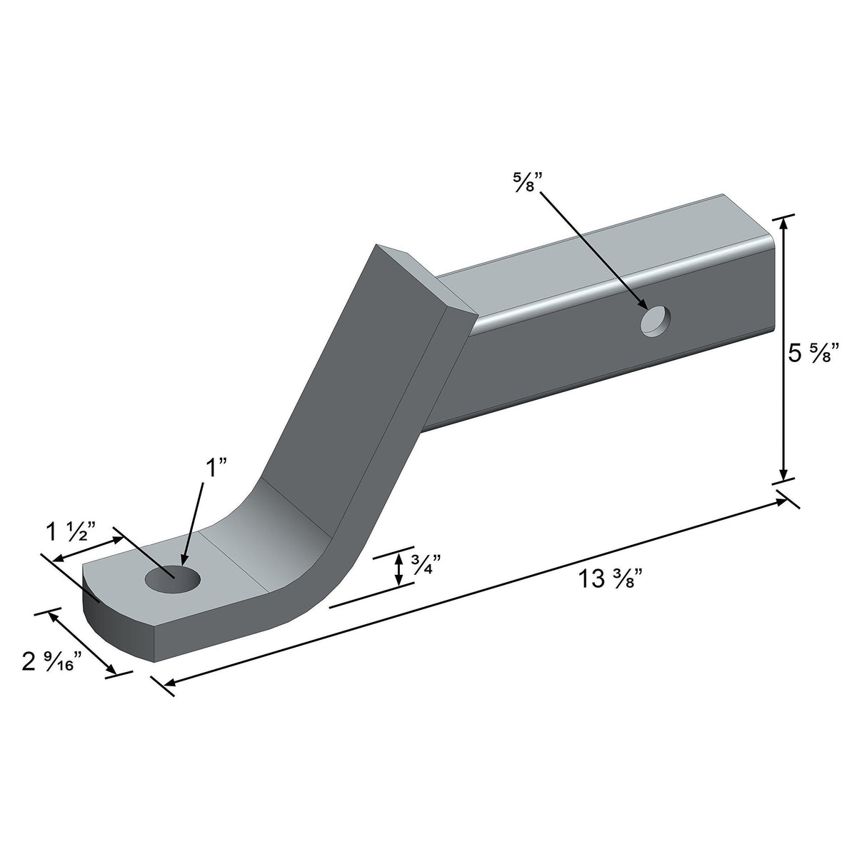 Trailer Ball Mount - 4" Drop, 2-3/4" Rise - 5000 lbs. (Polished Chrome Finish)